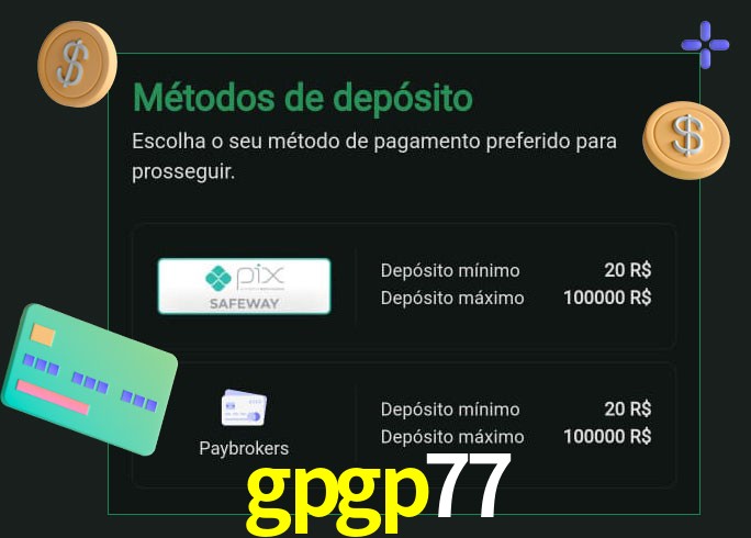 O cassino gpgp77 oferece uma grande variedade de métodos de pagamento